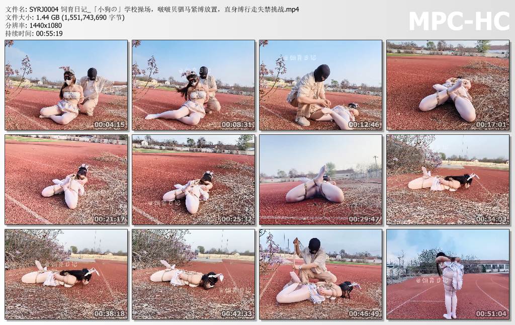 小狗の饲育日记_学校操场 啵啵贝驷马紧缚放置 直身缚行走失禁挑战.jpg