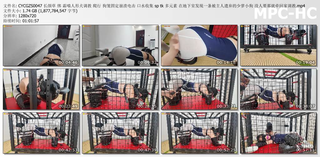 长颜草工作室_霜喵人形犬调教爬行 狗笼固定崩溃电击.jpg
