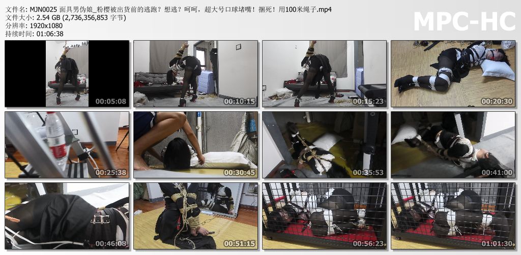 面具男伪娘视频_粉樱被出货前的逃跑 想逃？呵呵！超大号口球堵嘴 用100米绳子捆死.jpg