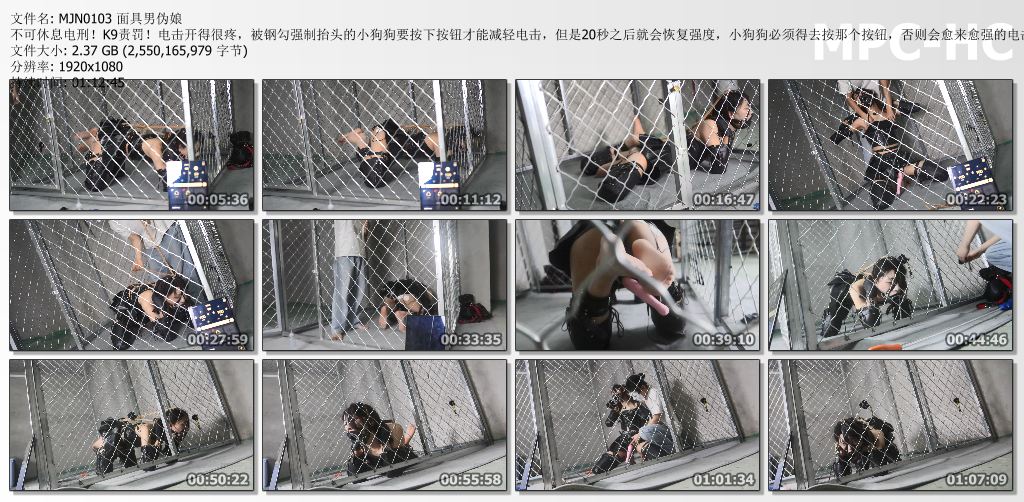 面具男伪娘视频_不可休息电刑 K9责罚 电击开得很疼 被钢勾强制抬头的小狗狗要按下按钮.jpg
