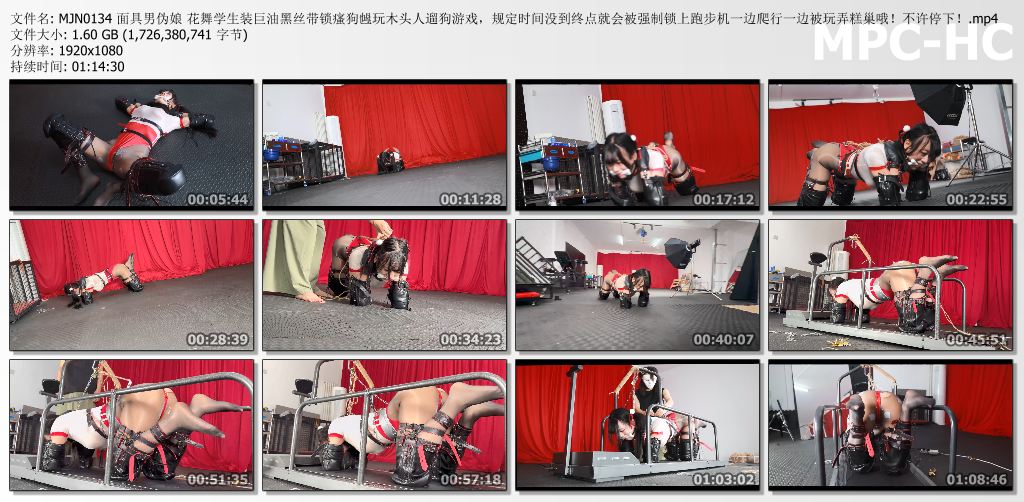 面具男伪娘视频_花舞学生装巨油黑丝带锁瘙狗乸玩木头人遛狗游戏.jpg